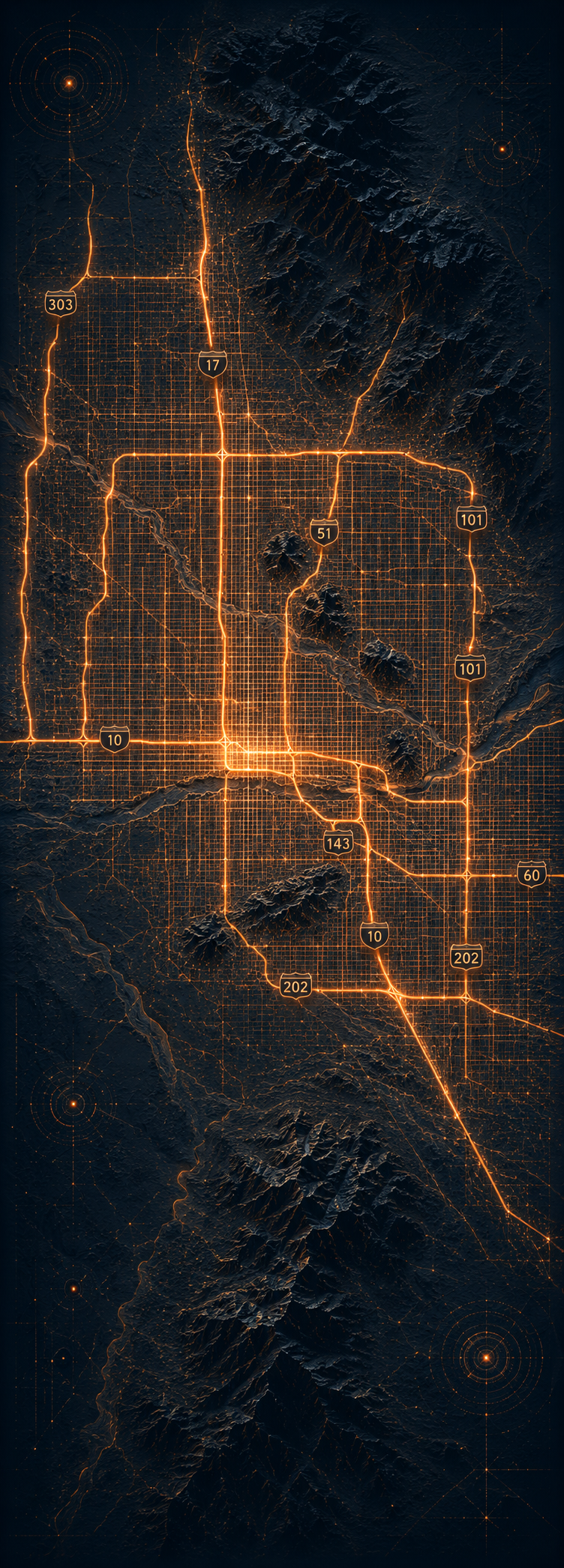 Phoenix metro basemap, Heat Relief Deployment Intelligence coverage area